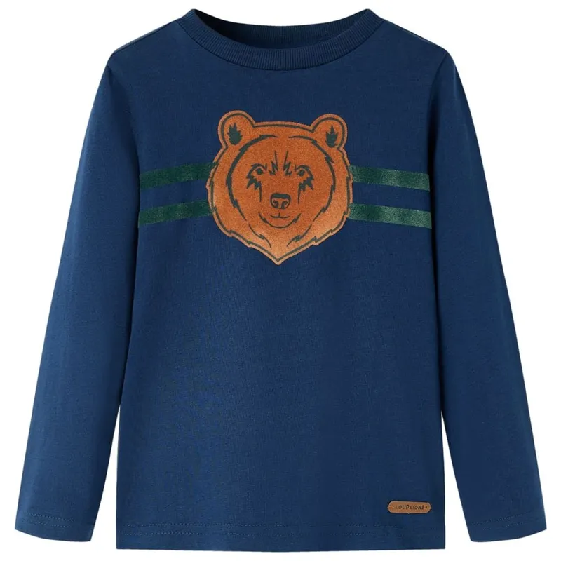 Kinder-Langarmshirt Marineblau 104