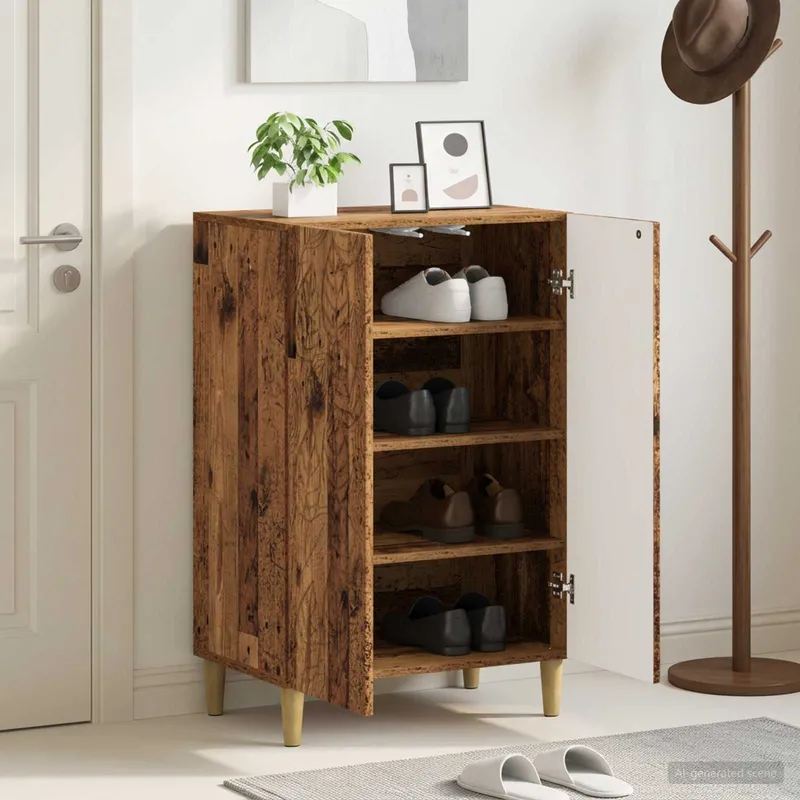 Cabinet à chaussures DELFT 59,5 x 39,5 x 90 cm Bois ancien