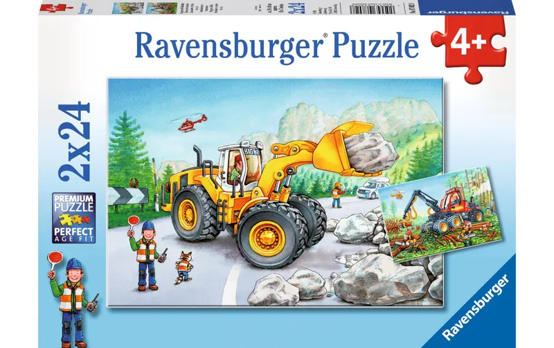 Ravensburger Puzzle Bagger e Waldtraktor 2 x 24 Teile