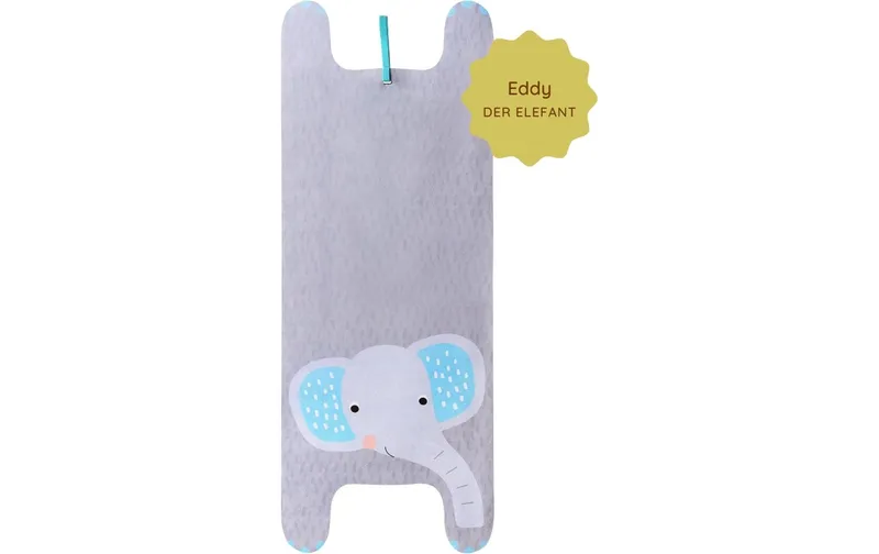 Yogitier Eddy der Elefant Naturkautschuk Mikrofaser-Velours Blau