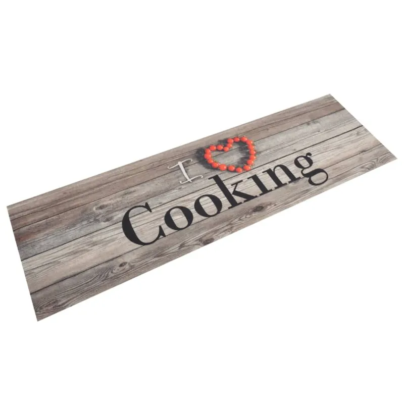 Küchenteppich Waschbar Cooking grigio 45x150 cm Samt