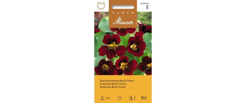 Samen Mauser Essbare Blüten Kapuzinerkresse Black Velvet