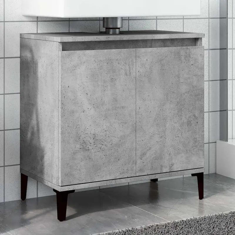 Waschbeckenunterschrank Betongrau 58x33x60 cm derivato del legno