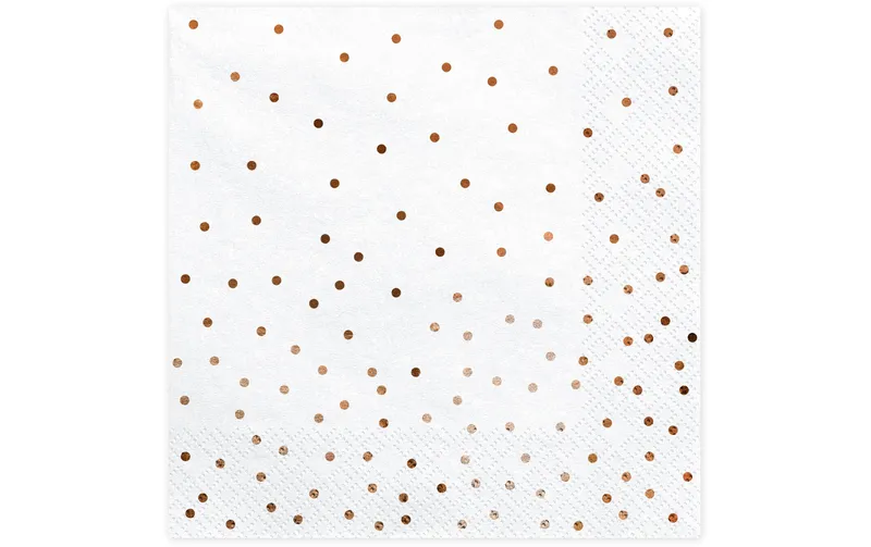 Partydeco Papierservietten Dots 33 cm x 33 cm, 20 pezzi, bianco