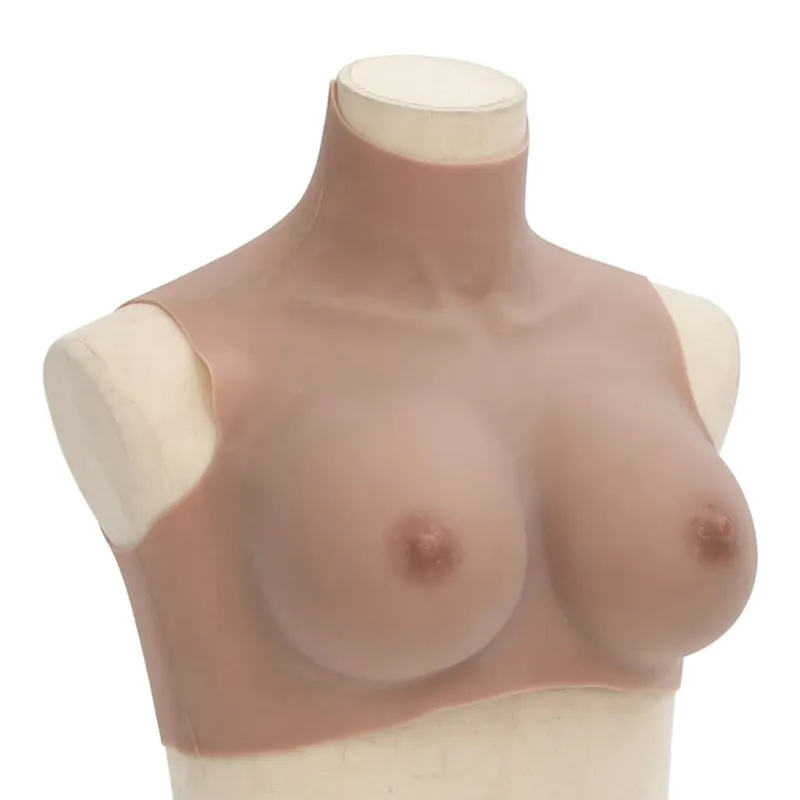 Plastron en silicone marron pâle coupe E