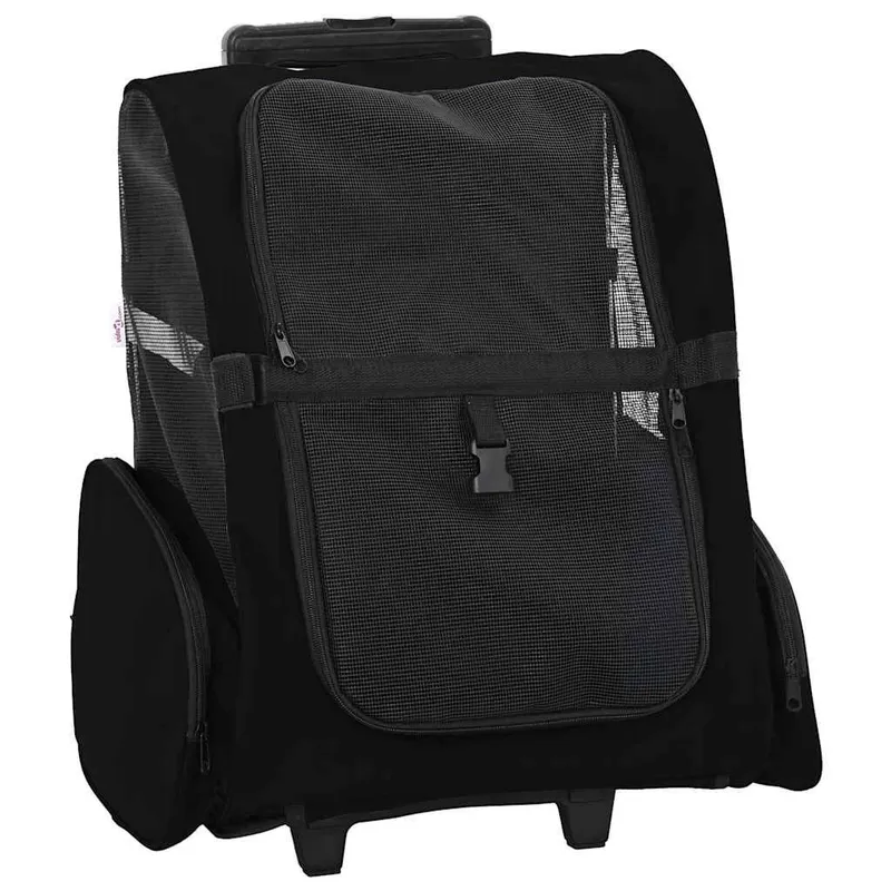 Chariot pour animaux de compagnie 3 en 1 Design Noir 48 x 32 x (57-106) cm Tissu Oxford