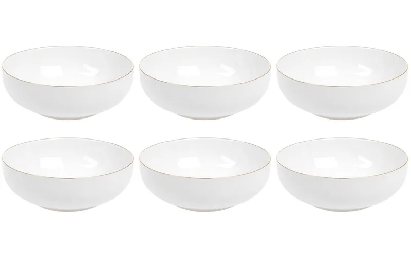 FURBER Müslischale Ø 16 cm, 6 pieces, white/Gold