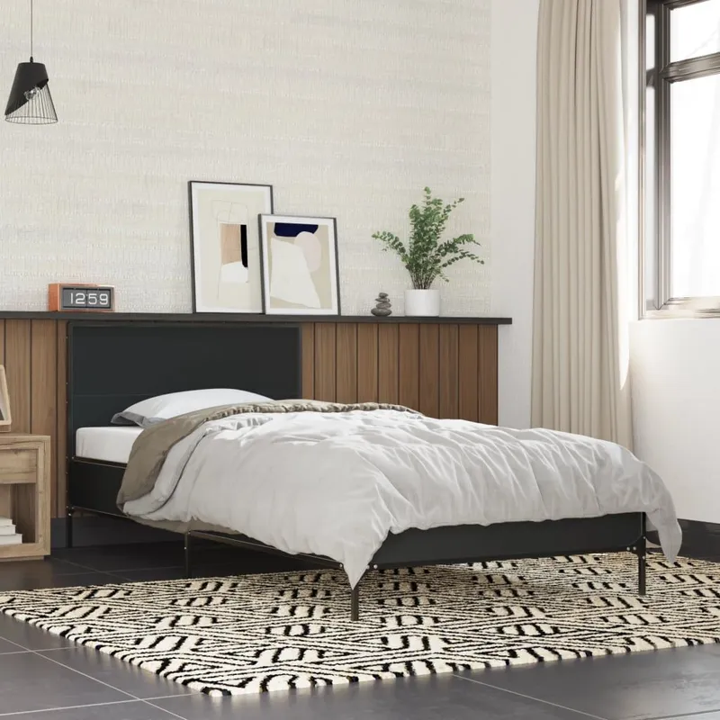 Bettgestell nero 100x200 cm derivato del legno und Metall