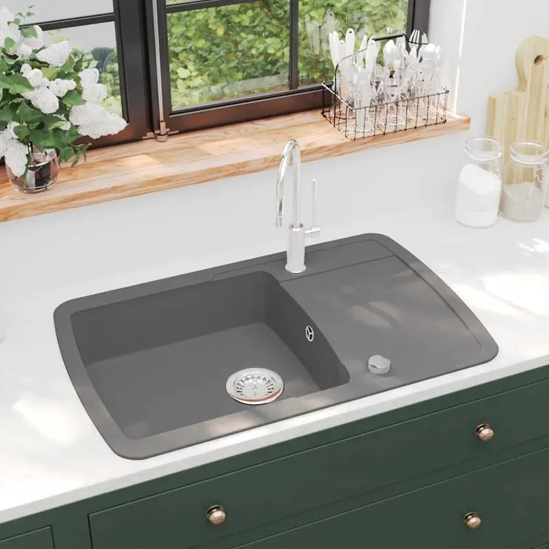 Granitspüle Einzelbecken grigio