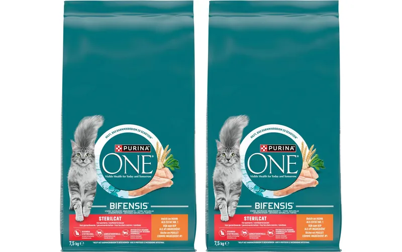 Purina ONE Trockenfutter Sterilcat Huhn & Weizen 2 x 7.5 kg