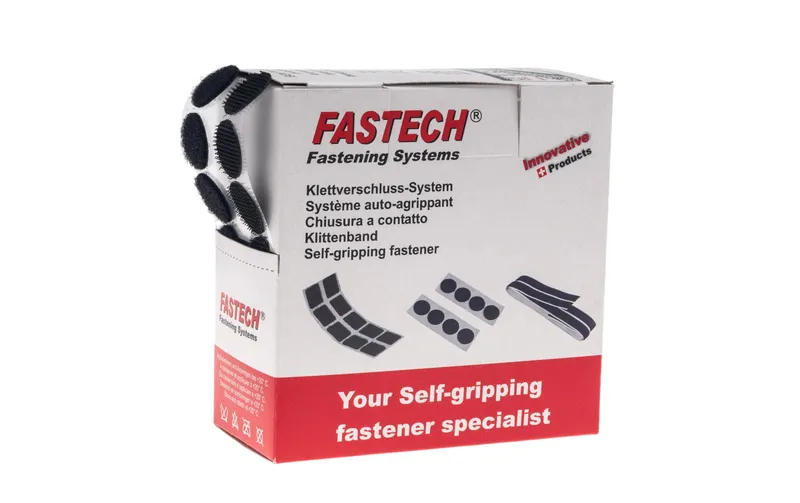 FASTECH Klettpunkte Box 20 mm x 5 m selbstklebend, noir