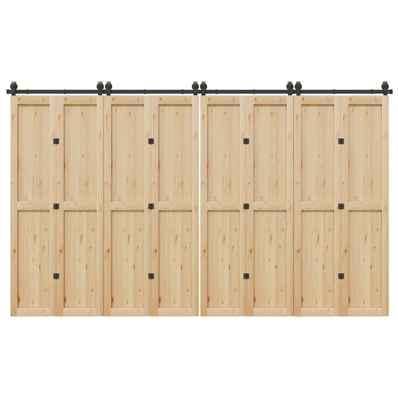 Kit de quincaillerie de porte coulissante 366 cm acier noir