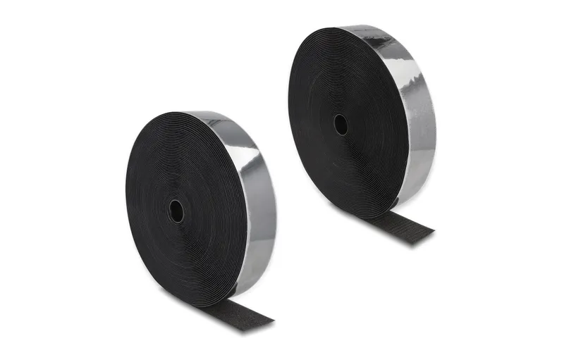 Delock Klettband 25m x 50mm Strapazierfähig noir
