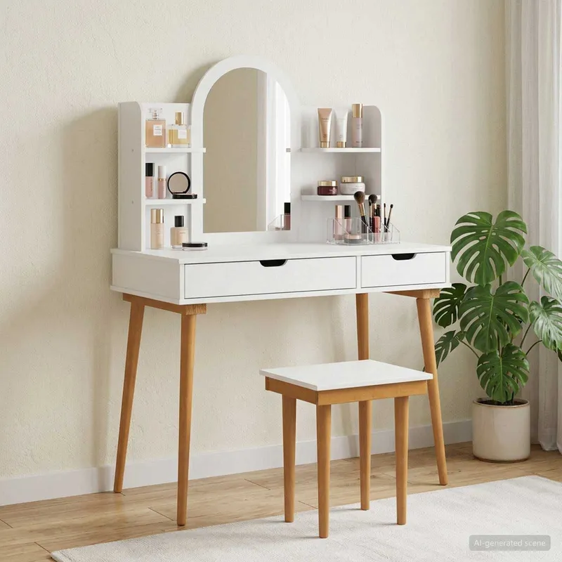 Table de Toilette FAUSKE Blanc 112 x 50 x 78 cm