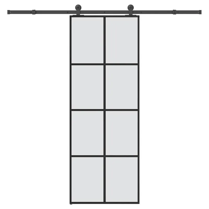 Porte coulissante avec kit de quincaillerie 76x205 cm Verre ESG