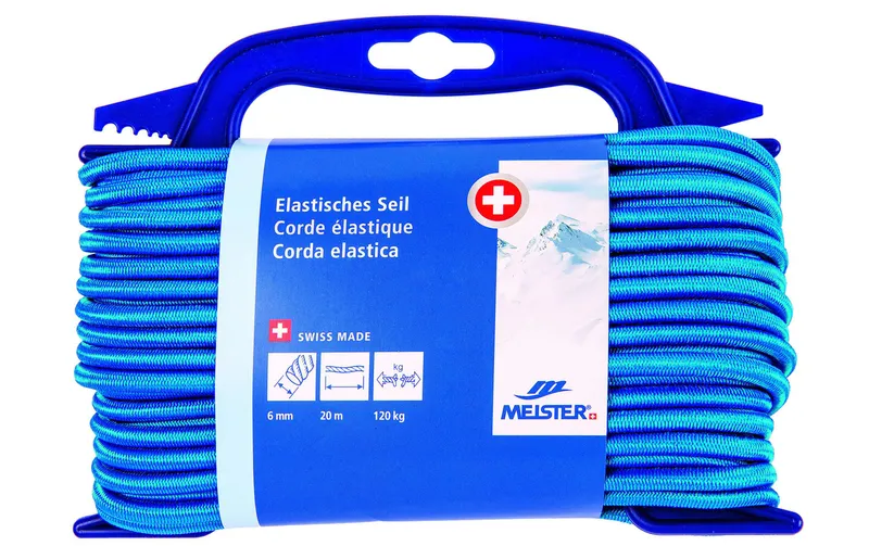 Meister Gummi-Spannseil Ø 6 mm, 20 m, 120 kg, blu