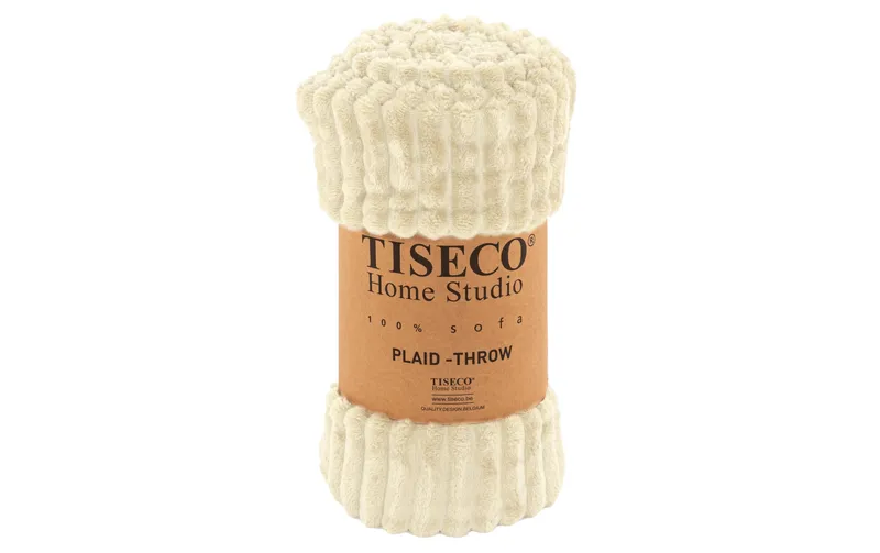 Tiseco Decke Ribble Mikroflanell 130 x 160 cm, Elfenbein