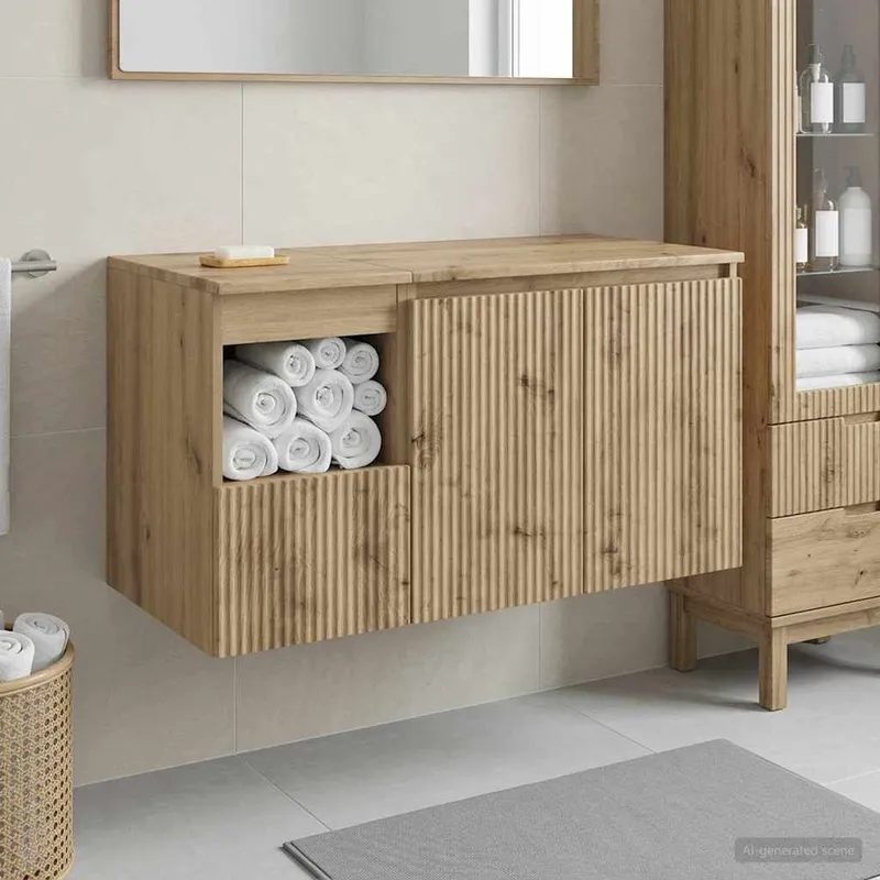 Badezimmermöbel-Set 2 Stk. Artisan-Eiche Holzwerkstoff