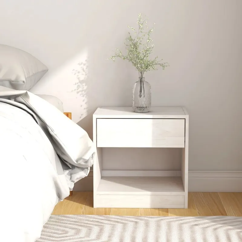 Nachttisch white 40x31x40 cm solid pine wood