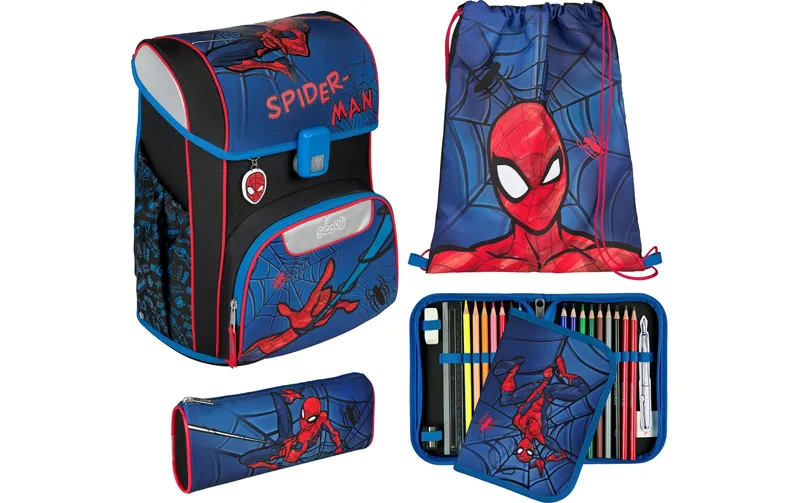 Scooli Schulrucksack-Set EasyStart Spider-Man, 5-teilig
