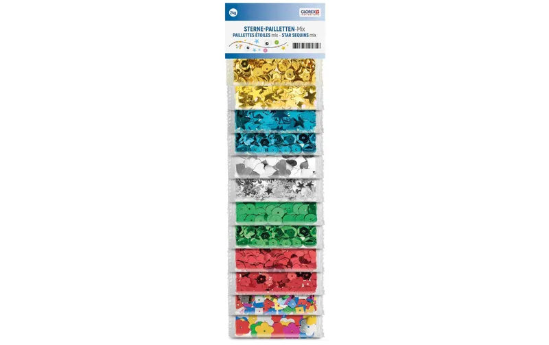 Glorex Pailletten-Mix 12 Farben, 24g