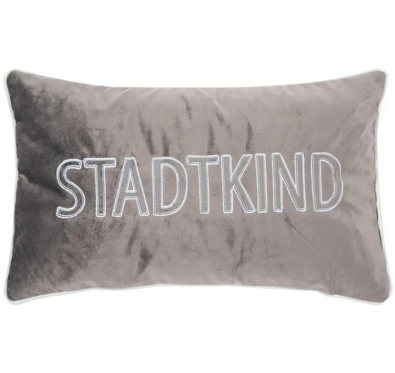 pad Kissenbezug Letters Stadtkind 30 x 50 cm, grigio
