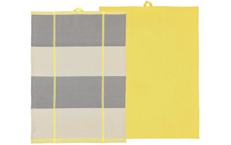 Södahl Geschirrtuch-Set Blocks, 50 x 70 cm, Yellow, 2 pieces