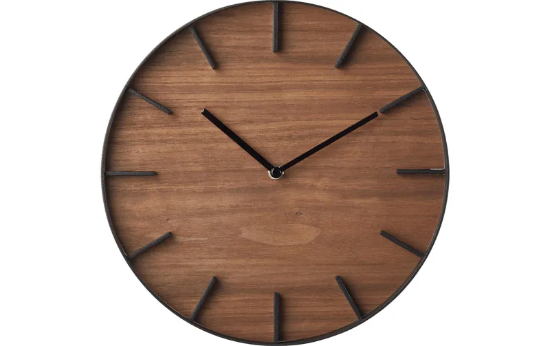 Yamazaki Wanduhr Rin Ø 26.5 cm, noir/brun