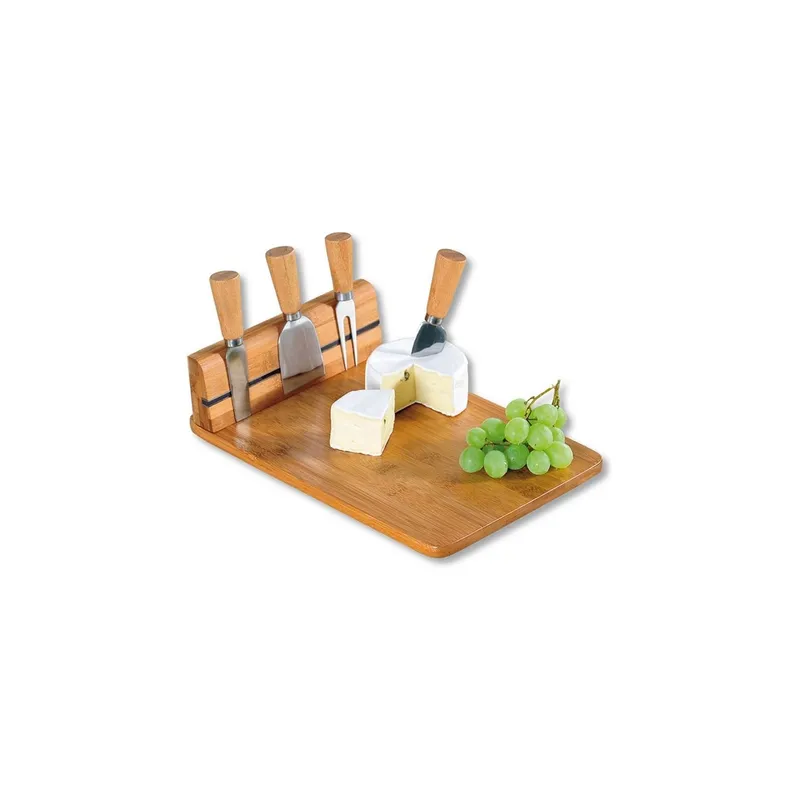 Kesper Käsebrett-Set Bambus mit 4 Messern