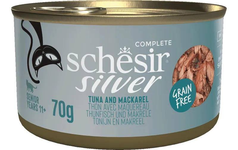 Schesir Nassfutter Silver Senior Complete Thunfisch, 70 g