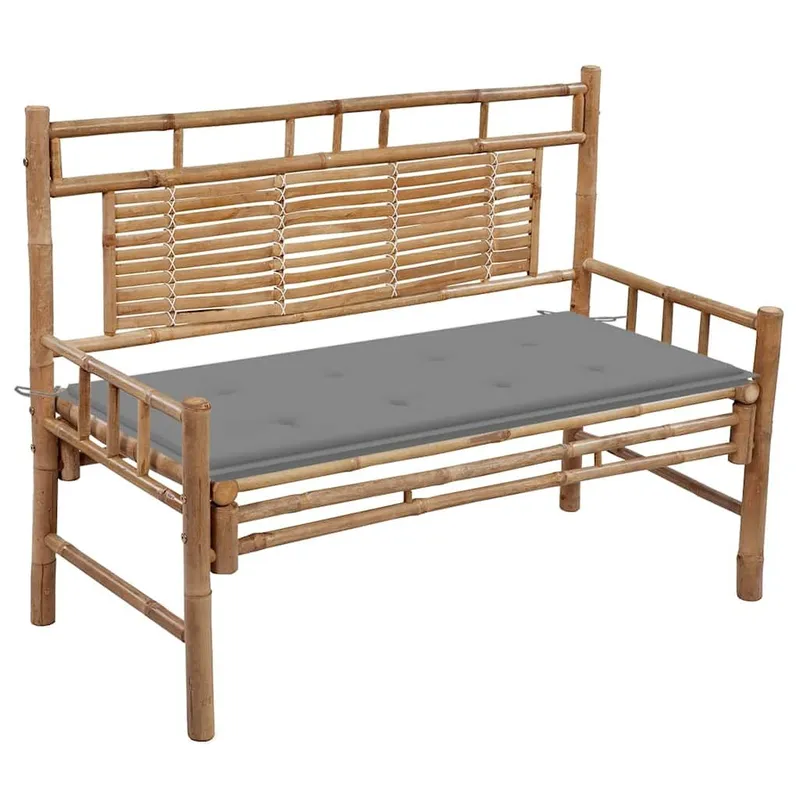 Gartenbank con Auflage 120 cm Bambus