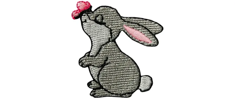 Mono-Quick Aufnäher Hase mit Schmetterling 1 pieces