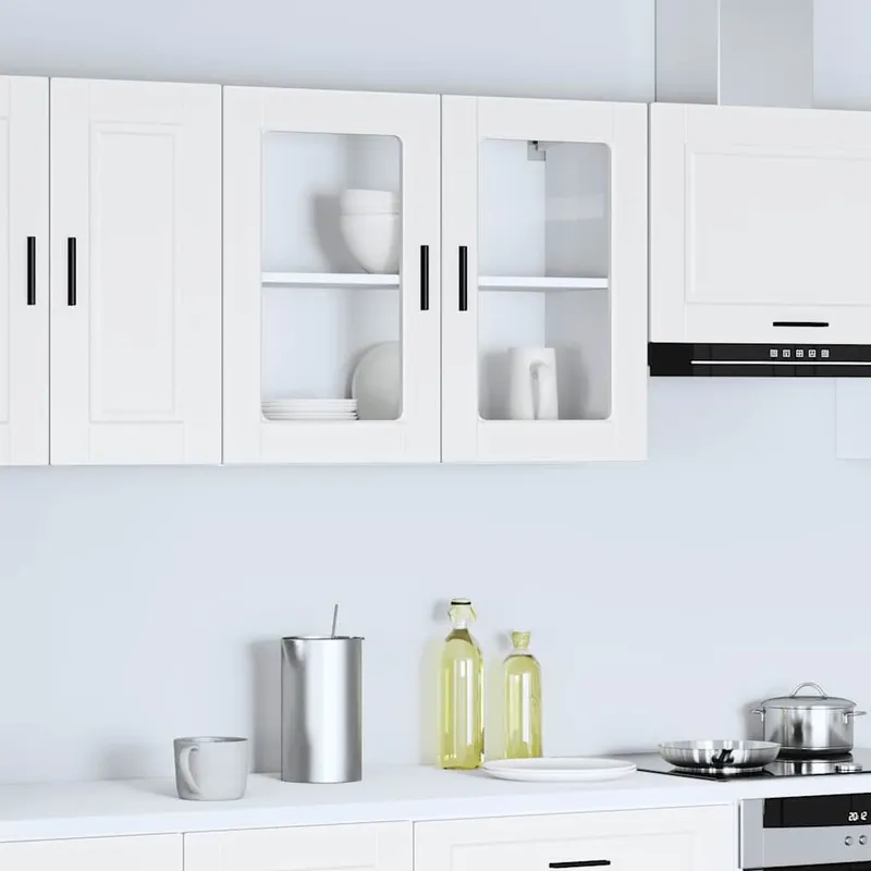 Küchen-Hängeschrank mit Glastür Porto bianco