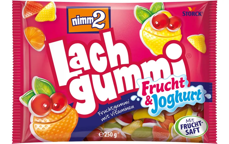 Storck Gummibonbons Nimm2 Lachgummi Frucht et Joghurt 250 g