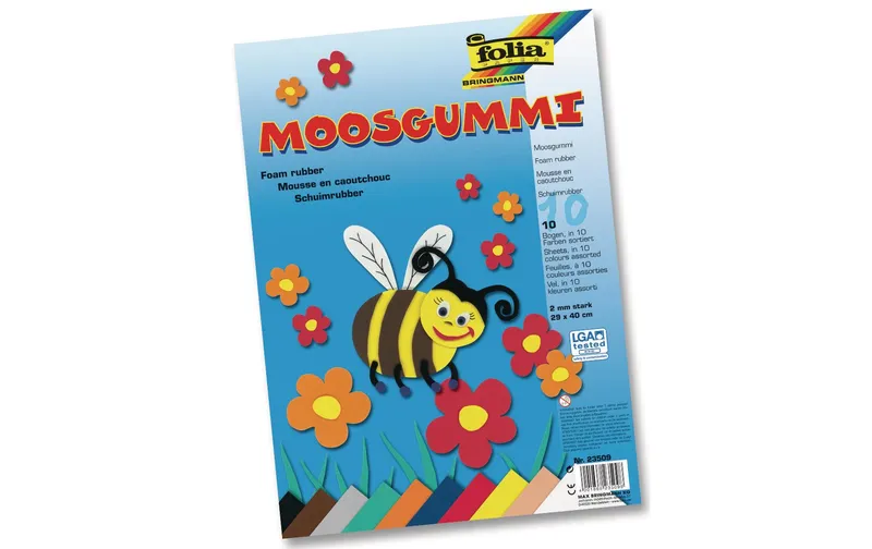 Folia Moosgummi-set 10 pieces, multicolour