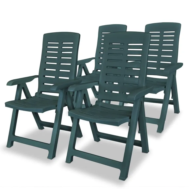 Verstellbare Klappstühle, 4 Stück, Kunststoff, Grün