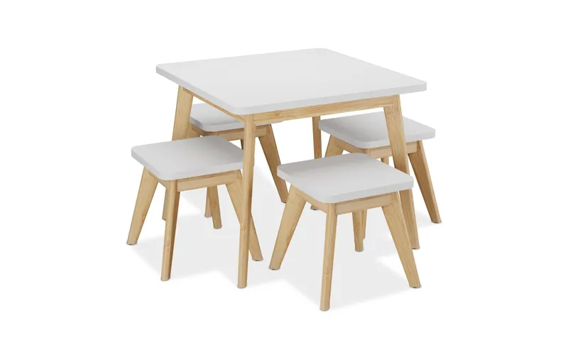 relaxdays Kindersitzgruppe MDF / Bambus, 5-teilig
