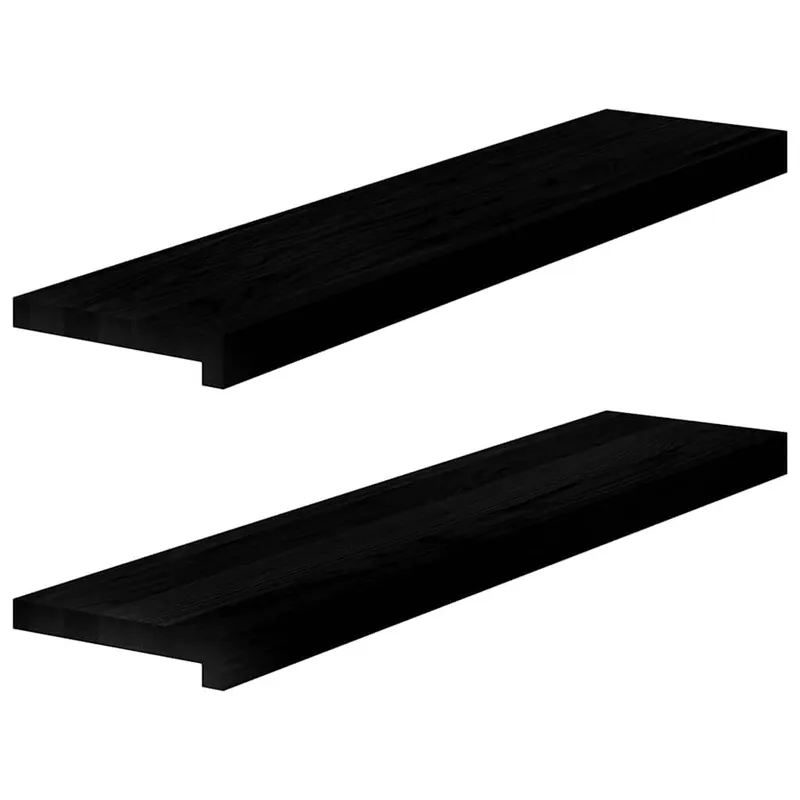 Appuis de fenêtre 2 pcs brun-noir bois de chêne massif