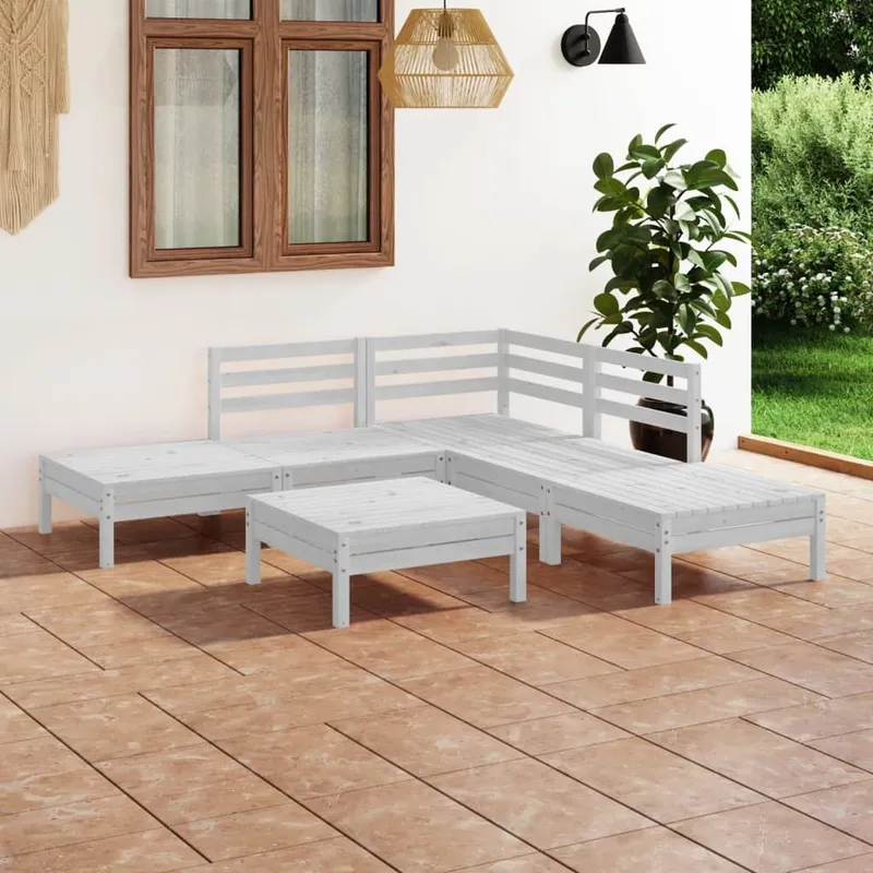 6-tlg. Garten-Lounge-Set legno massiccio pino bianco