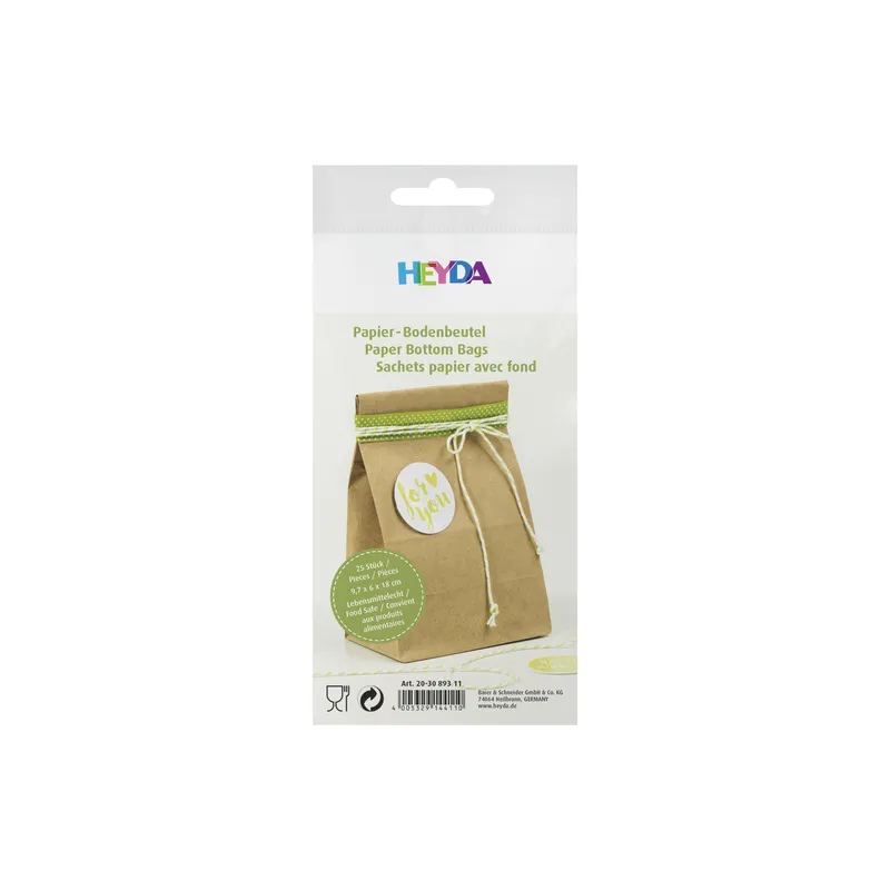 Heyda Adventskalender Beutel Braun 17.5 x 10 x 5.5 cm, 25 Stück