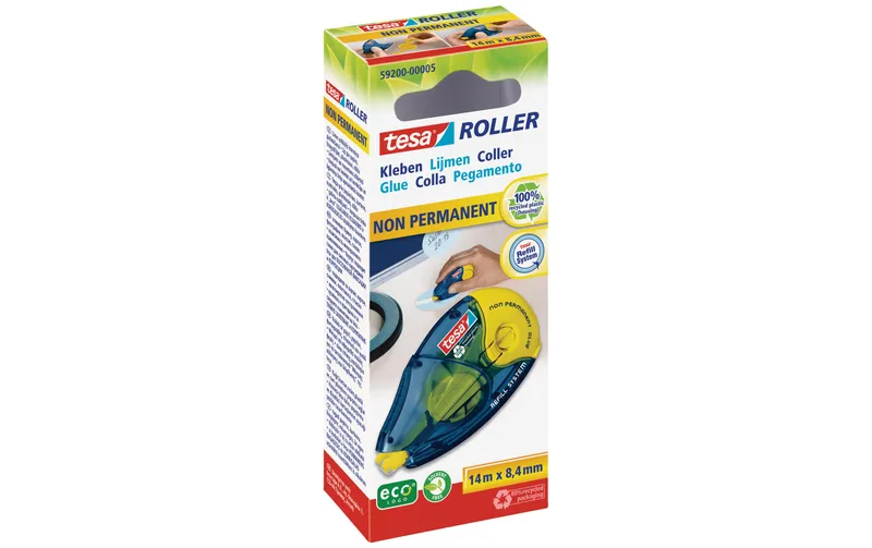 tesa Kleberoller ecoLogo Non Permanent 1 pezzi, Gelb