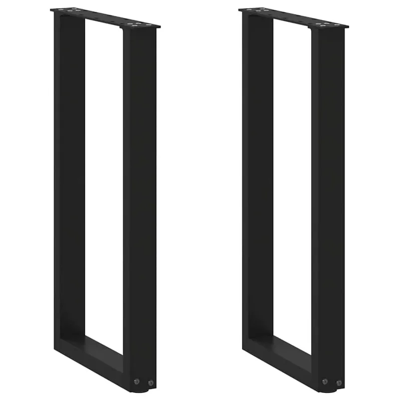 Konsolentischbeine U-Form 2 Stk. Schwarz 38x(72-73) cm Stahl