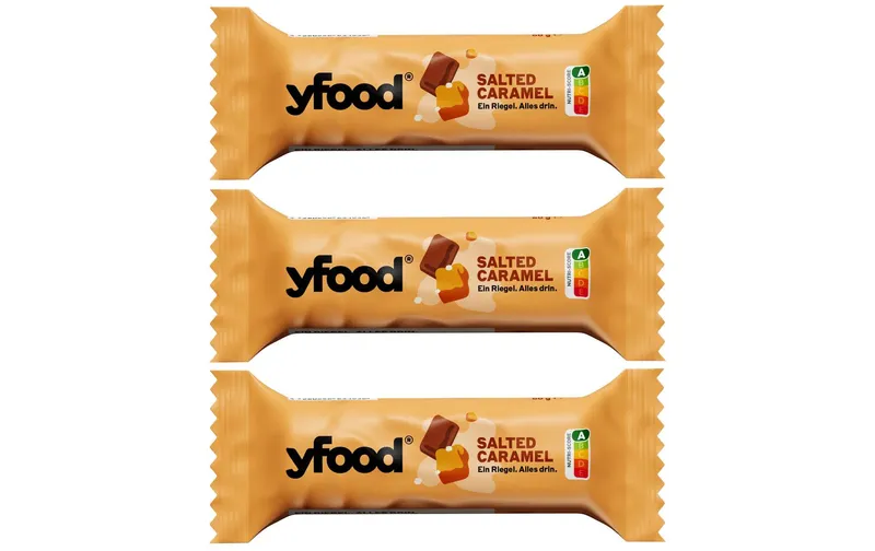 YFOOD Riegel Salted Caramel 3 x 60 g