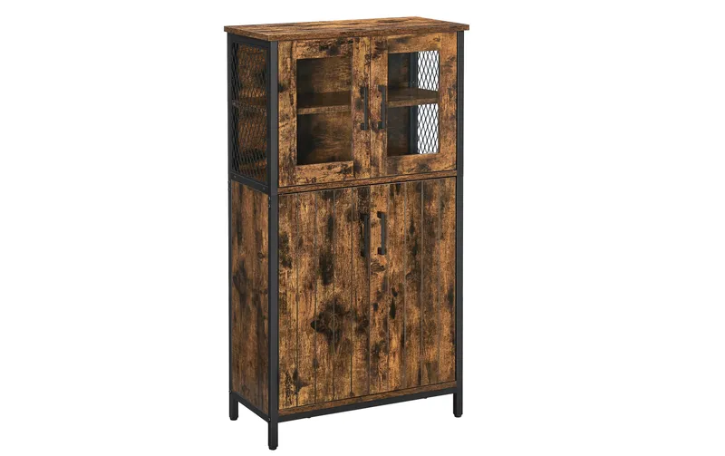VASAGLE commode avec Türen en verre 60 x 108 cm, noir/brun