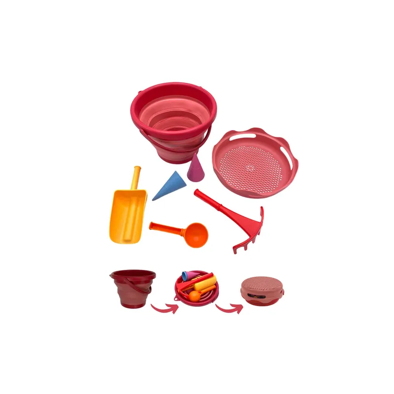 Schildkröt Funsports 7in1 Sand Toys Falteimer Set red