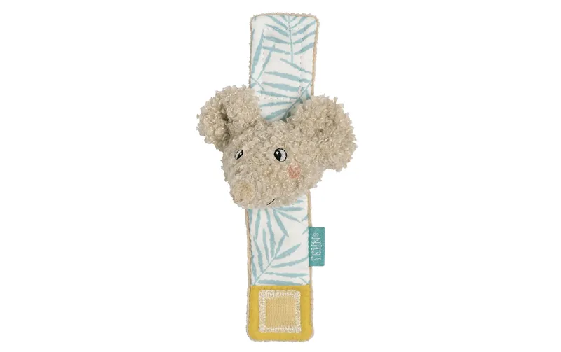 fehn Rasselarmband Elefant, Plüsch / Velours, Grau, 15 cm