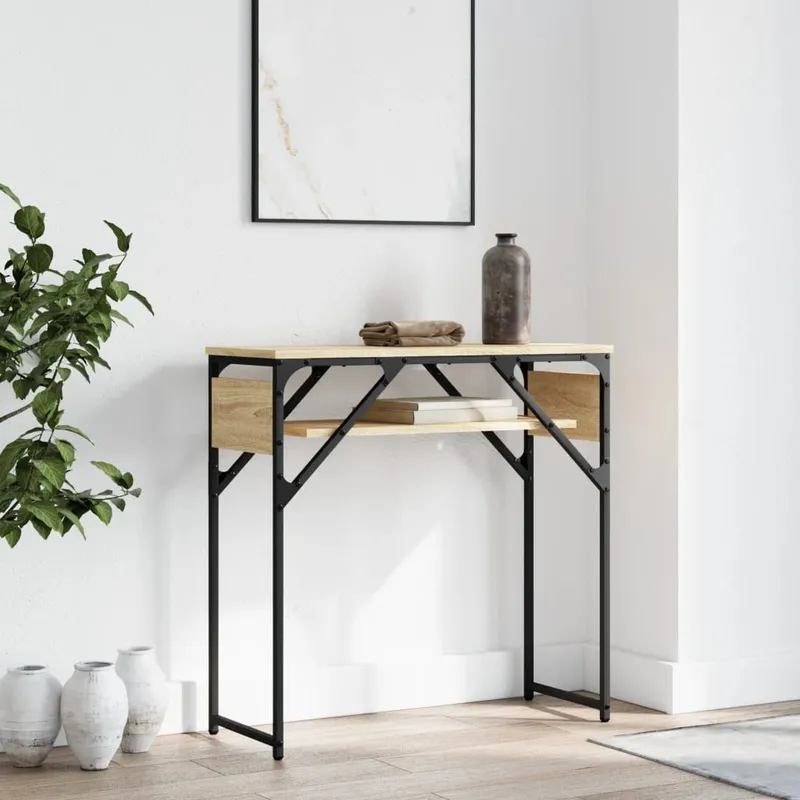 tavolo consolle mit Ablage Sonoma-Eiche 75x30x75cm derivato del legno