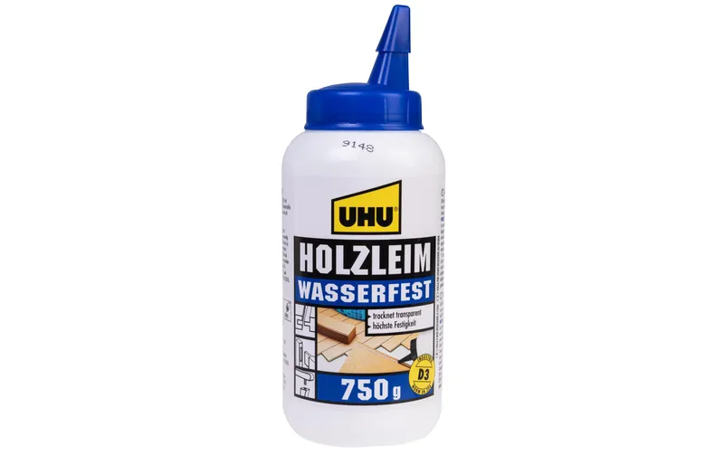 UHU Kleber Holzleim Wasserfest 750 g, transparent