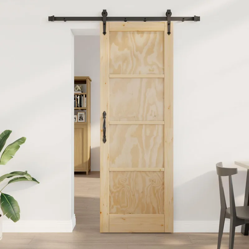 Schiebetür ORKDAL 73,5 x 211 cm Massives Kiefernholz Natur