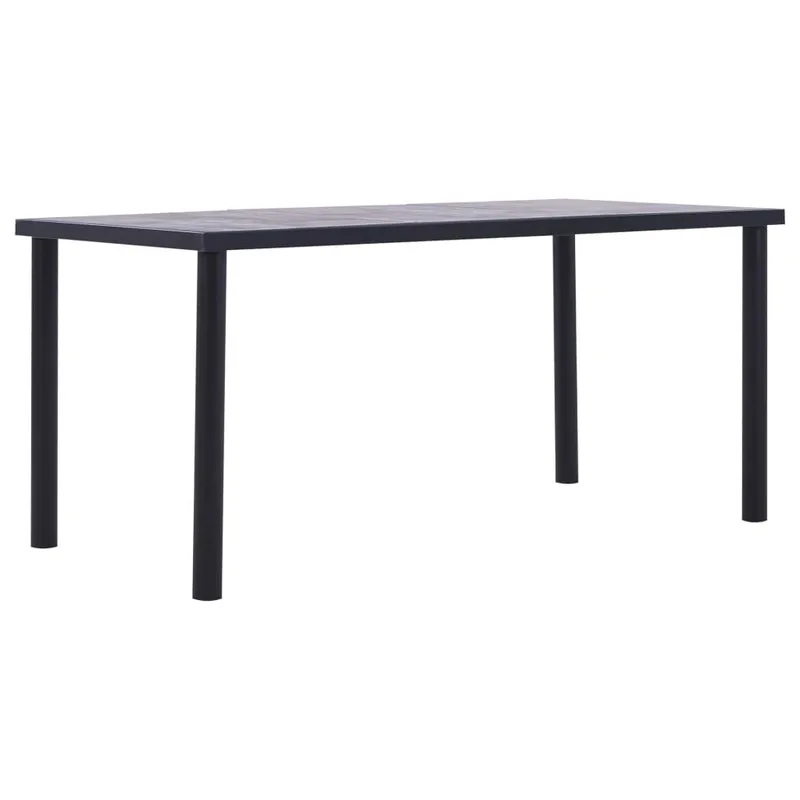 Esstisch nero e grigio cemento 160 x 80 x 75 cm MDF
